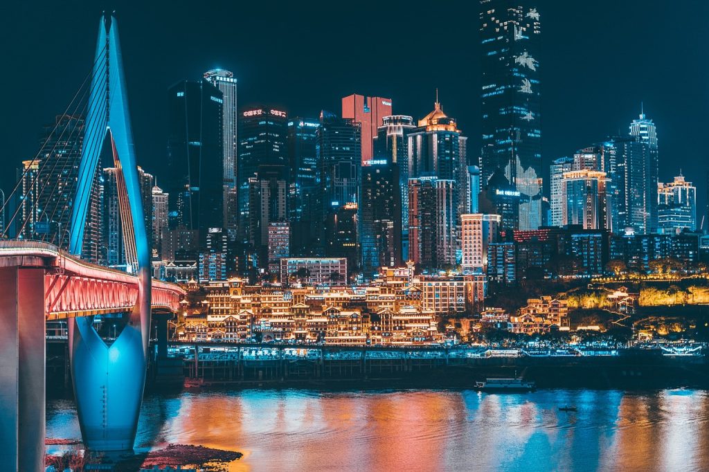 Chinese city at night