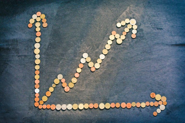 Growth chart made of coins