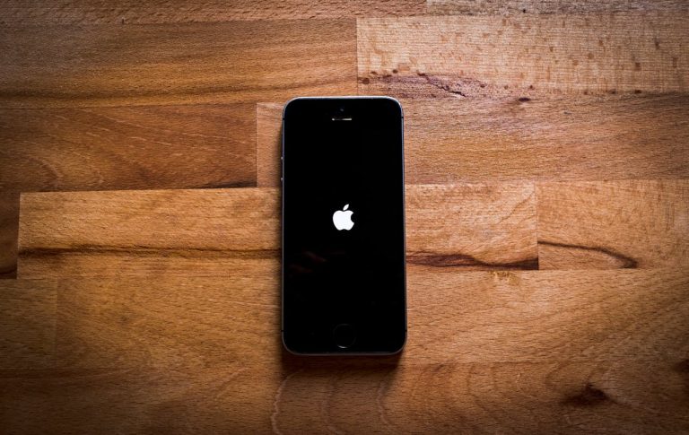 Apple logo on iPhone