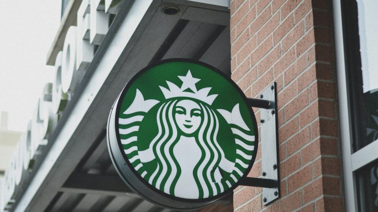 Starbucks store entrance logo