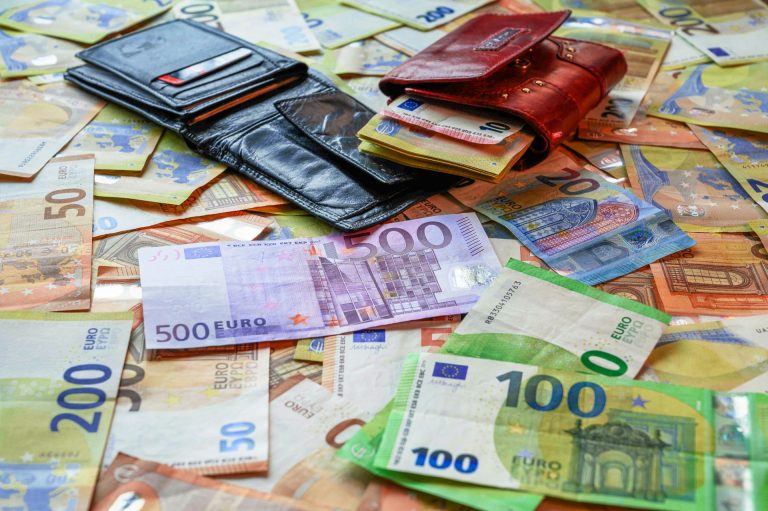 Euro banknotes