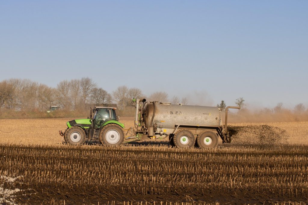 Tractor fertilizing