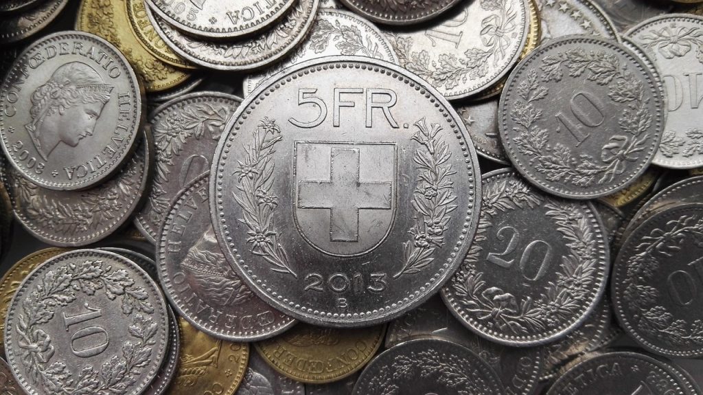 Swiss franc coins