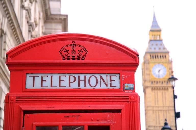 Red payphone box Britain