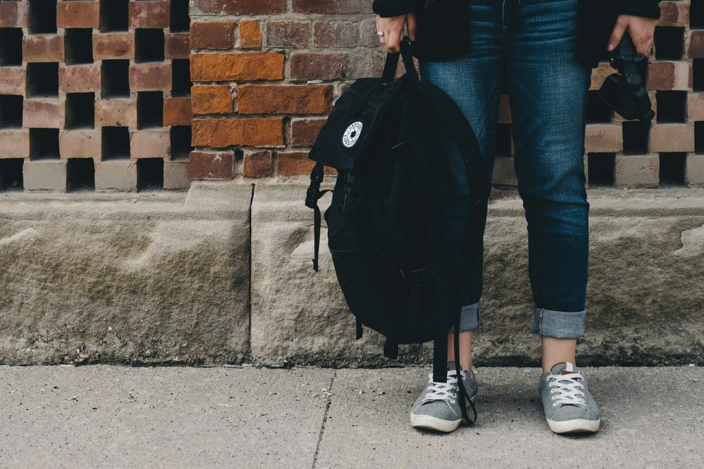 Person with backpack