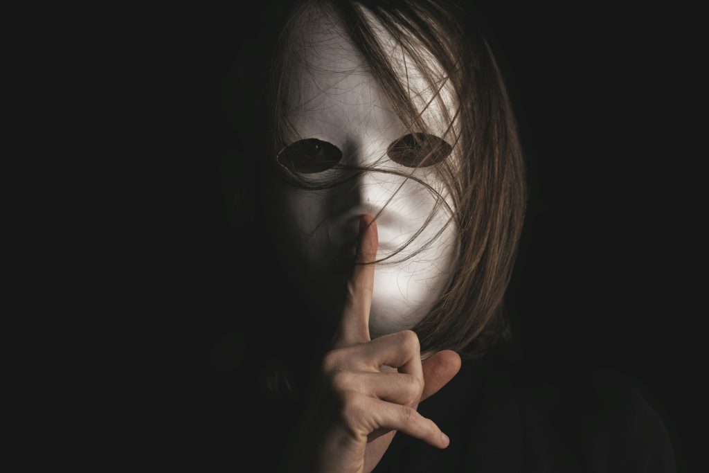 Masked man silent